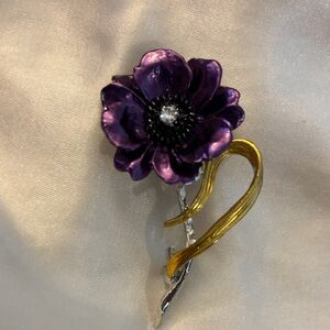 Shining Purple Flower Brooch